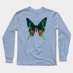 Madagascan Sunset Moth Watercolor Illustration Long Sleeve T-Shirt